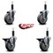 Service Caster 4'' Thermoplastic Rubber Wheel Swivel 1'' Expanding Stem Caster Set 2 Brakes, 4PK SCC-EX20S414-TPRB-2-PLB-2-1 - alternate 4